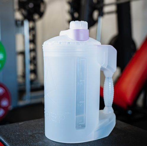 BFB bottle with a lavender cap 